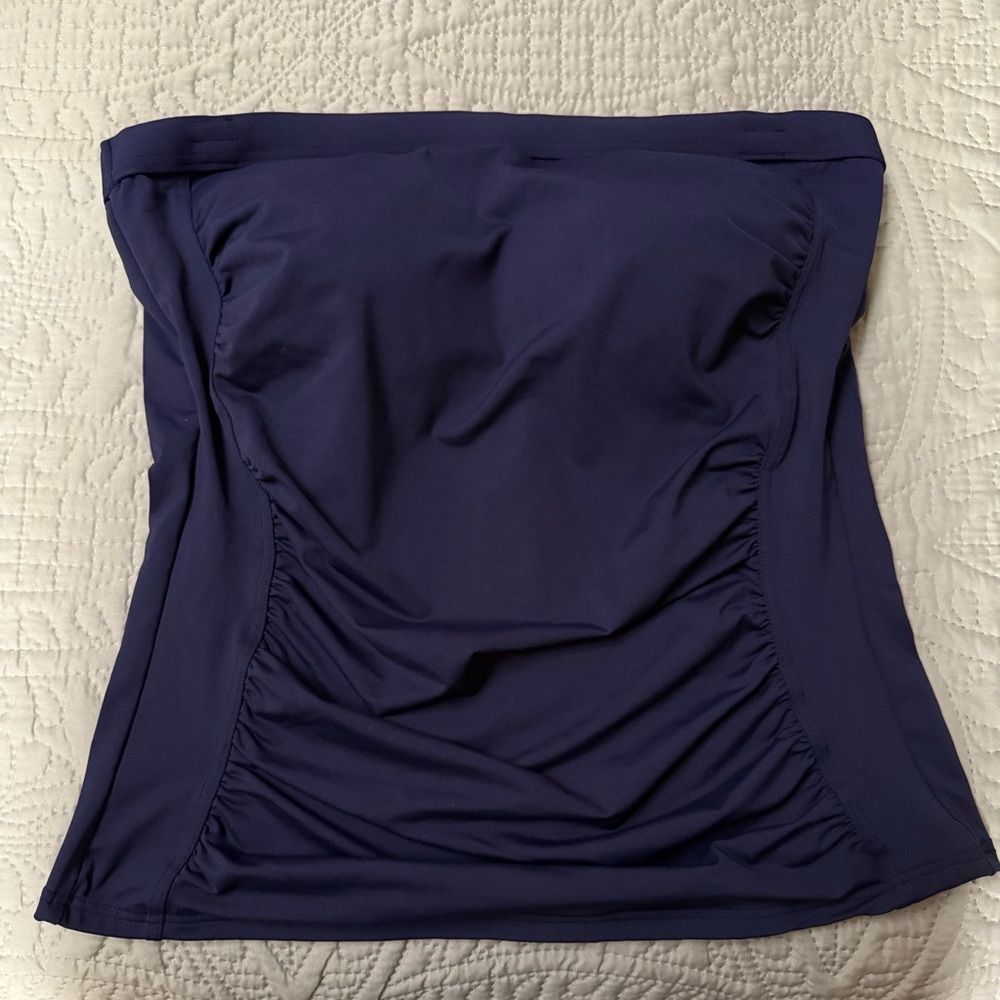 Strapless Swim Suit Top Lands' End Midnight Blue NWOT